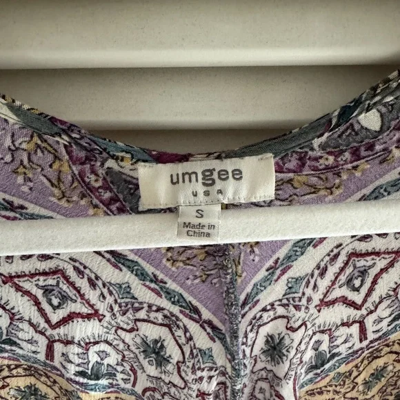 Umgee Purple and Teal Patterned kimono/ duster - Picture 7 of 7